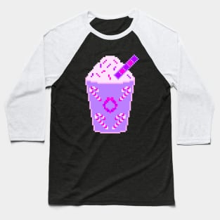 Pixel Candycane Latte Baseball T-Shirt